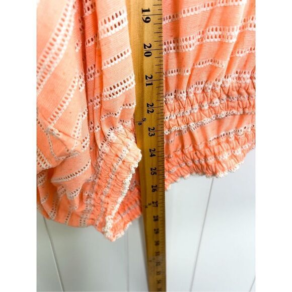 Free People Azalea Top Pink and White Stripe Dolman Size M Oversized - Picture 7 of 11